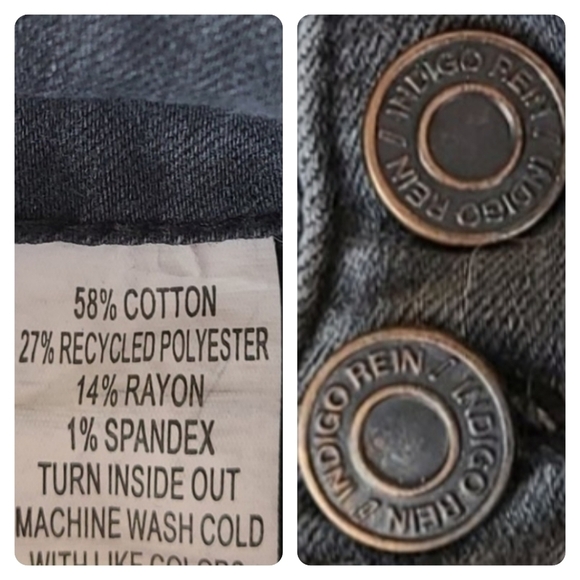 Indigo Rein Denim Jean Shorts Distressed, Dark Gray, Size 29 - Picture 4 of 4